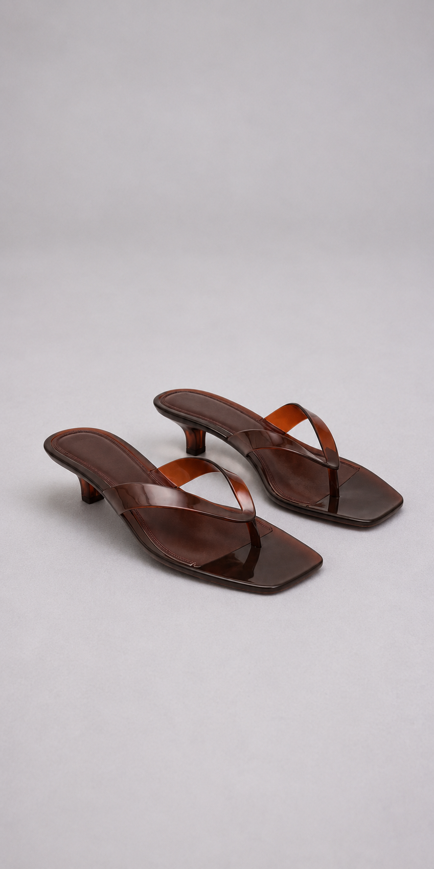 Sandalias de Tacón Kitten con Tiras Transparentes
