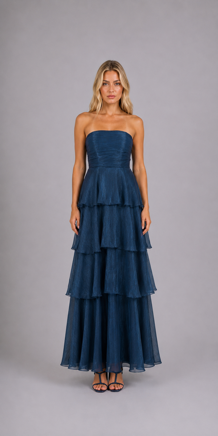 Robe de soirée à volants étagés
