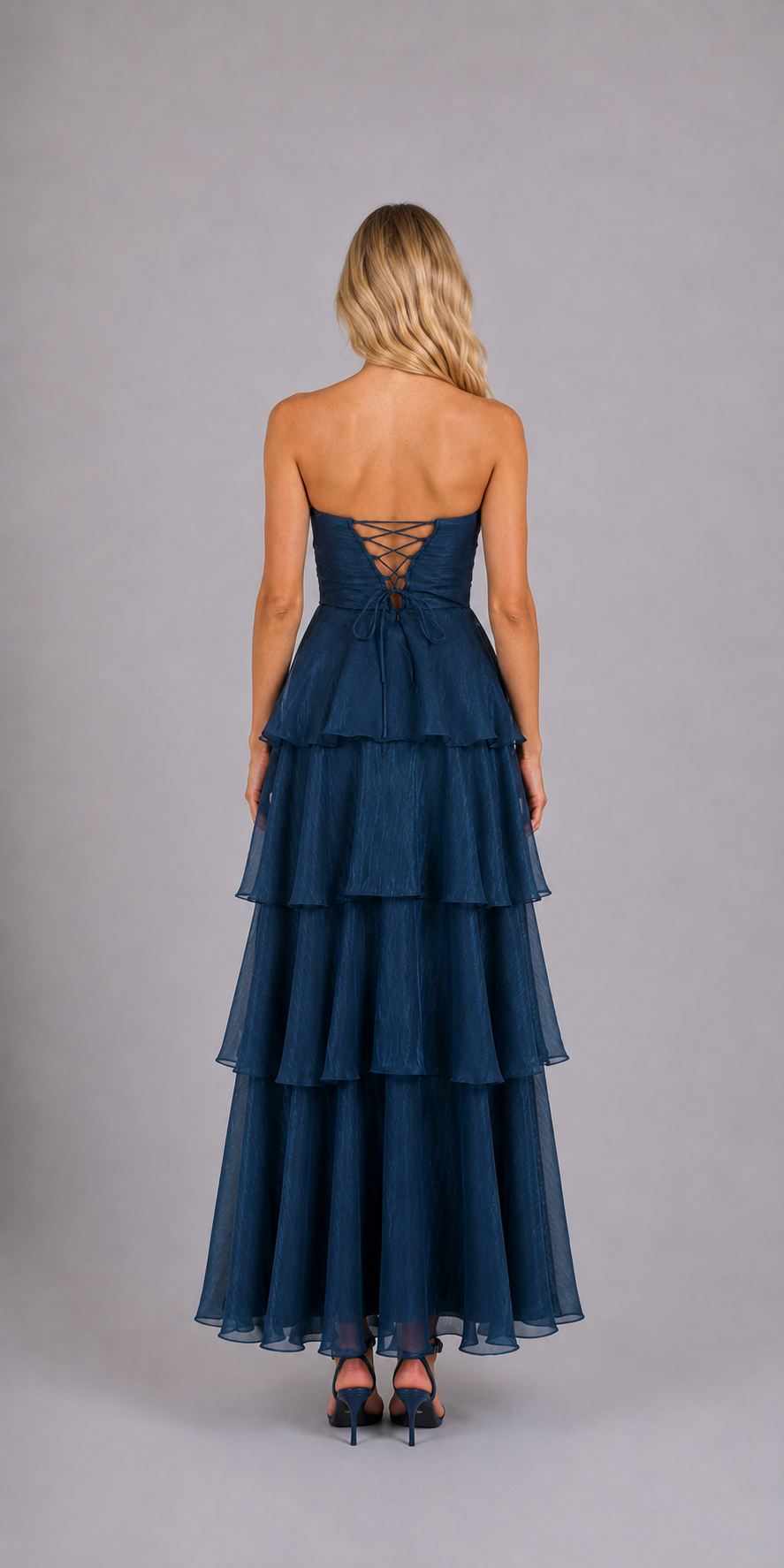 Robe de soirée à volants étagés