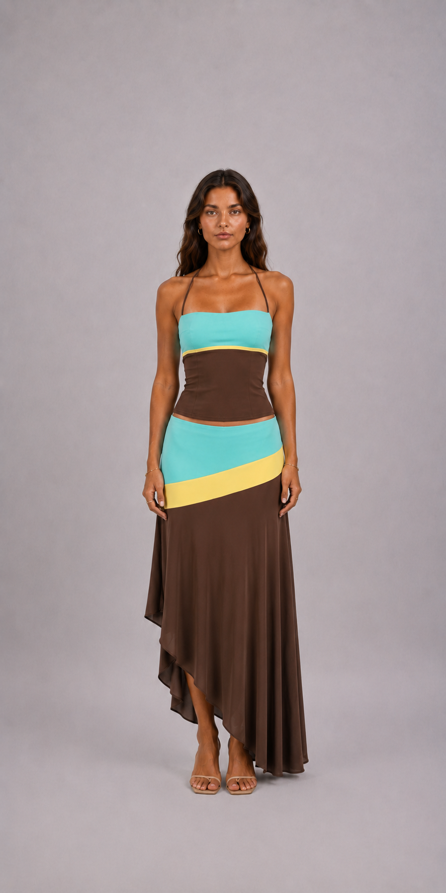 Conjunto de Verano con Bloques de Color para Vacaciones