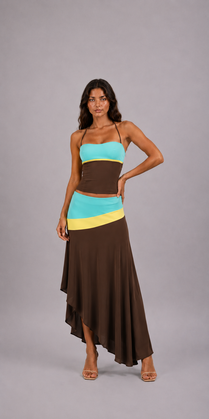 Conjunto de Verano con Bloques de Color para Vacaciones