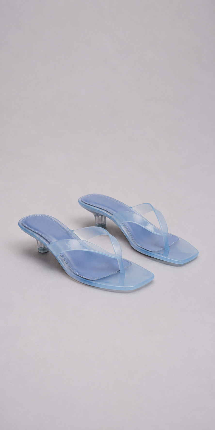 Sandalias de Tacón Kitten con Tiras Transparentes