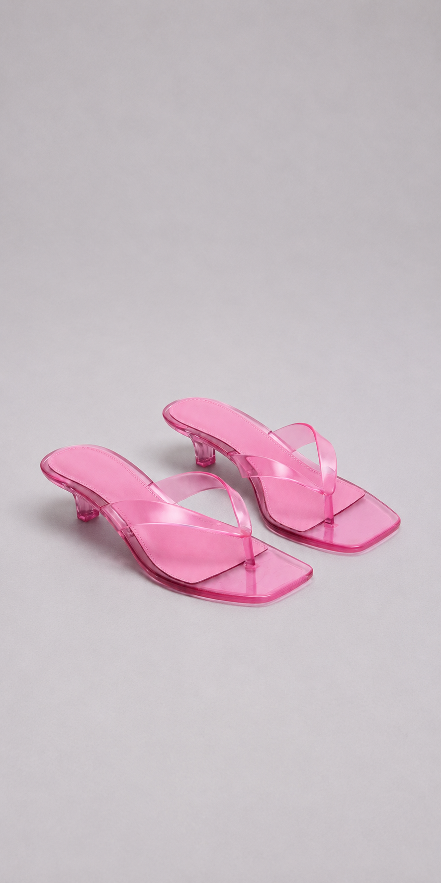 Sandalias de Tacón Kitten con Tiras Transparentes