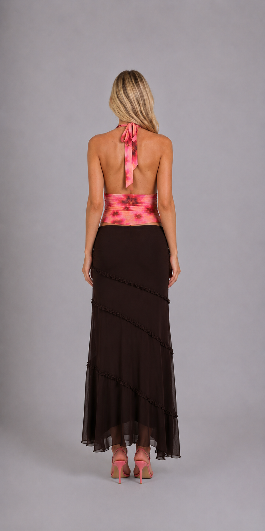 Top dos nu à imprimé floral