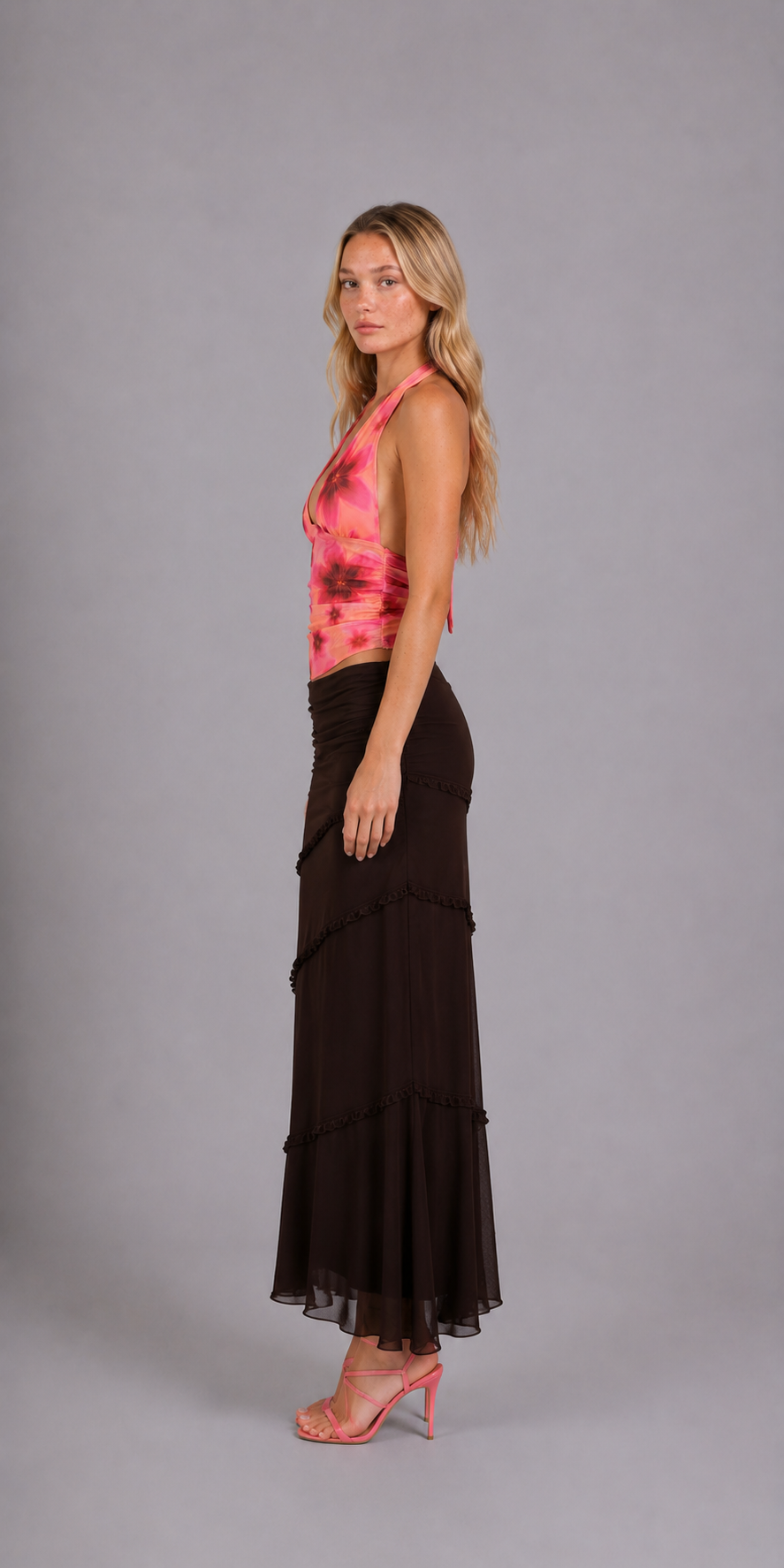 Top dos nu à imprimé floral