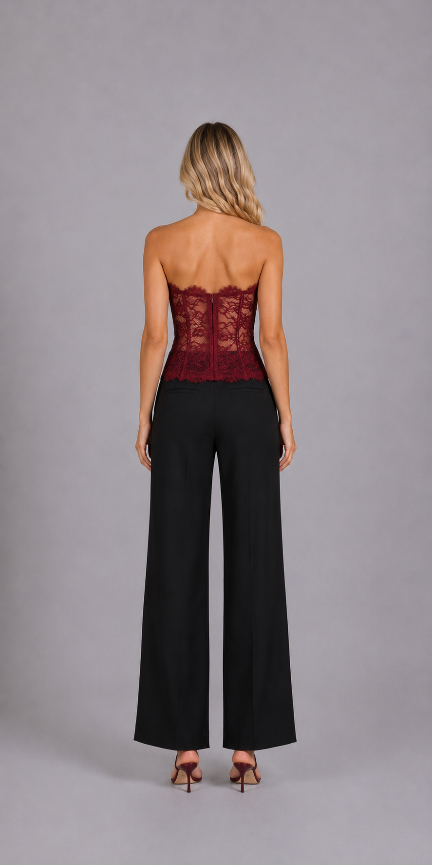 Top corset en dentelle sans bretelles