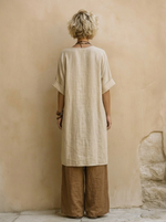 Juliette | Conjunto de tres piezas boho gris oscuro y marrón con motivo tribal