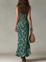 Zara | Vestido largo boho fruncido con estampado floral y abertura lateral